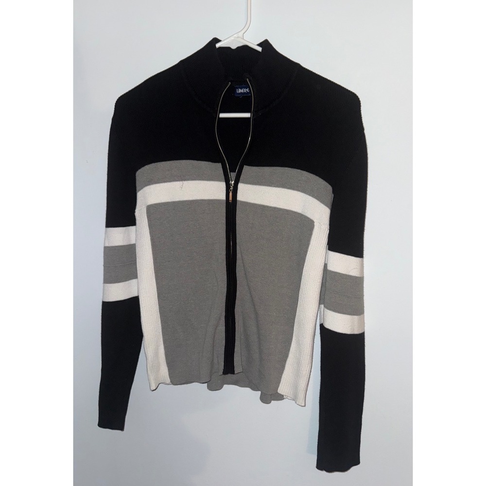 Limited Too Sporty Colorblock Zip Up Mockneck Sweater Jr Size 7 Vintage Y2K